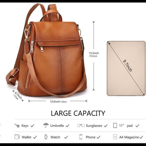 Women\'s Anti-Theft Backpack Purse Genuine Leather ShoulderBag Ladies SatchelBags main image 5